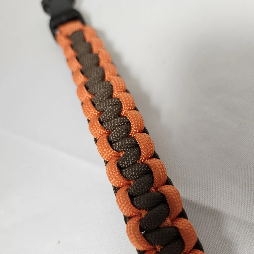 Handmade‎ Orange and Brown 550 Paracord Bracelet 7.5